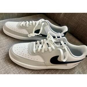 Nike Court Vision Low White Gray Black Sneakers Size 14